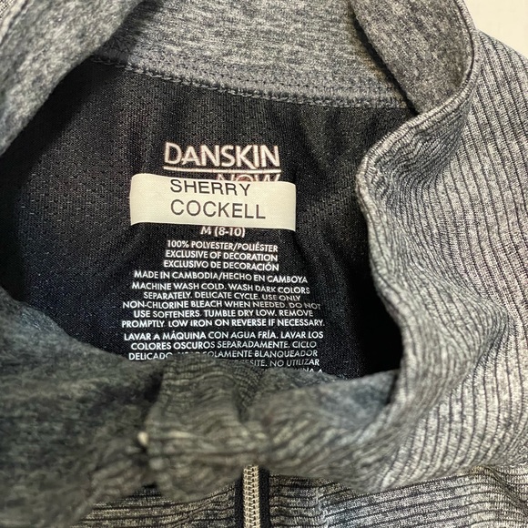 Women's Black/Gray Danskin Now Track Jacket Running Gym Athletic Half Zip Top M - Picture 8 of 11